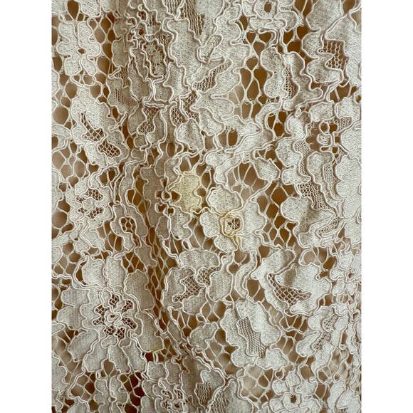 J Crew Cream Lace Sleeveless Blouse Ruffle Neck Size S - Picture 6 of 8